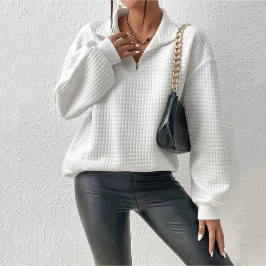 Cozy Collar Zip Sweater